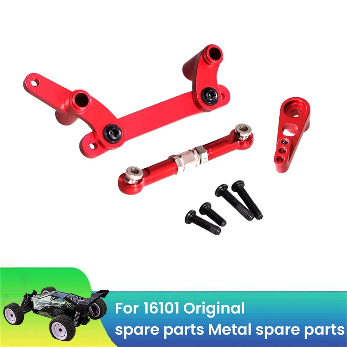 Lo-ok مكونات توجيه معدنية مطورة لـ SCY 1/16 16101 16102 16103 16104 16106 C8805 Q130A RC قطع غيار السيارات #1