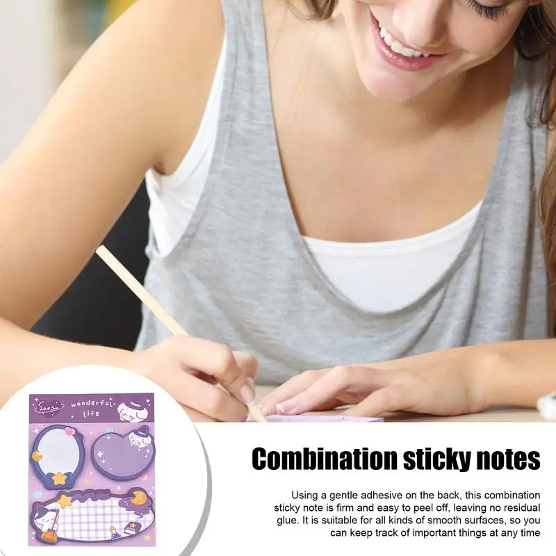 Cute Sticky Note Pads para Material Escolar e de Escritório, Animal Shapes Design, Memo Pad Paper, Papelaria