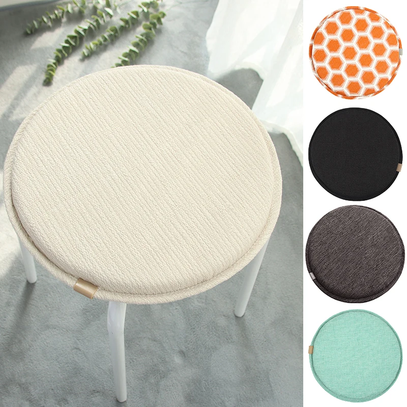 

Simple Solid Colour Round Cushion Non-slip Sponge Small Round Stool Rattan Chair Bar Stool Cushion Long