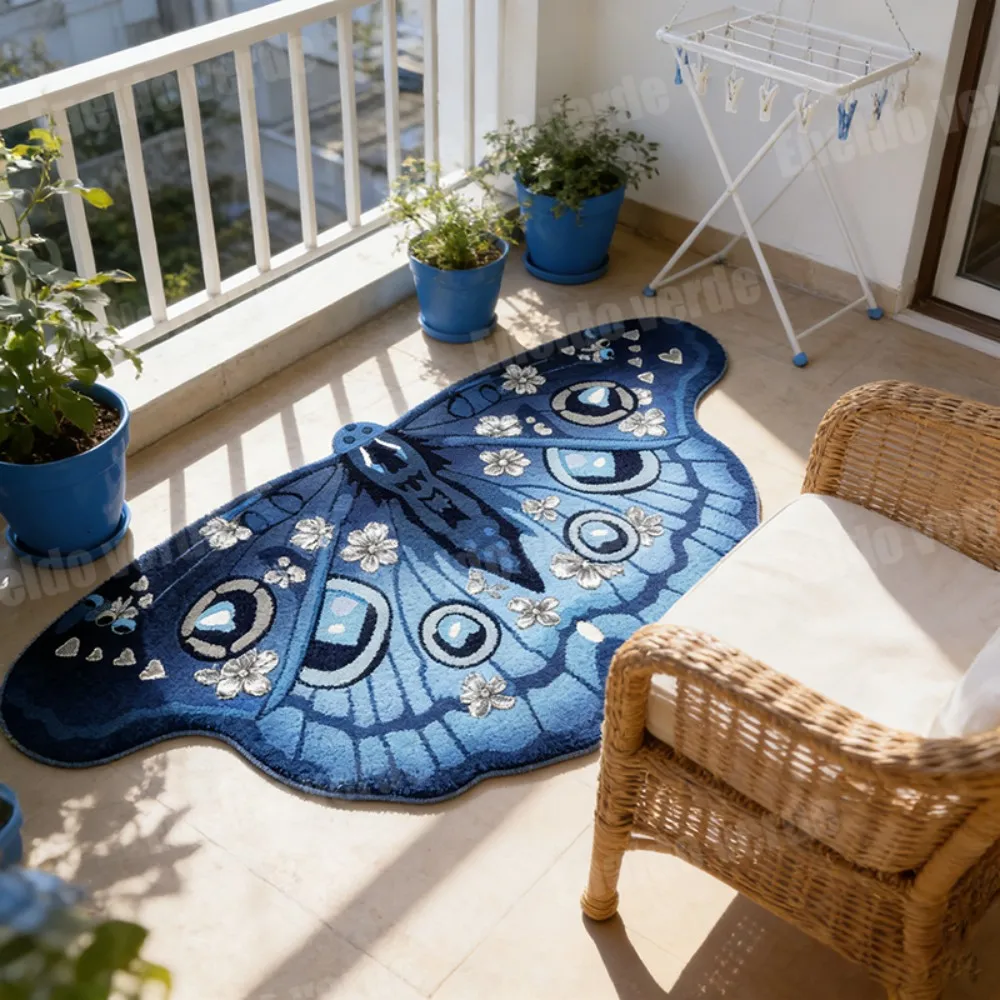 VIKAMA Art Butterfly Absorbent Non slip Floor Mat Bathroom Kitchen Entrance Door Mat Bedroom Homestay Decoration Carpet