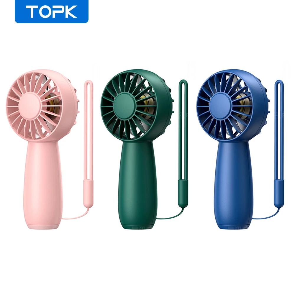 TOPK Handheld Small Fan Cooler Portable Small Usb Charging Fan Mini Silent Charging Desk Dormitory Office Student Gifts Enduranc