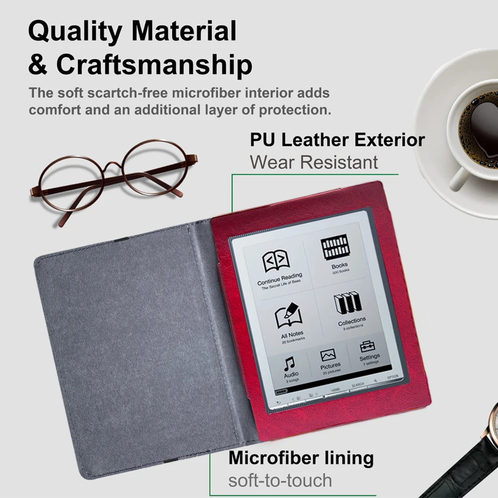 Funda para Sony PRS-700 eReader cubierta de libro piel protectora PRS 700 Flip Folio bolsa de cuero fundas de bolsillo