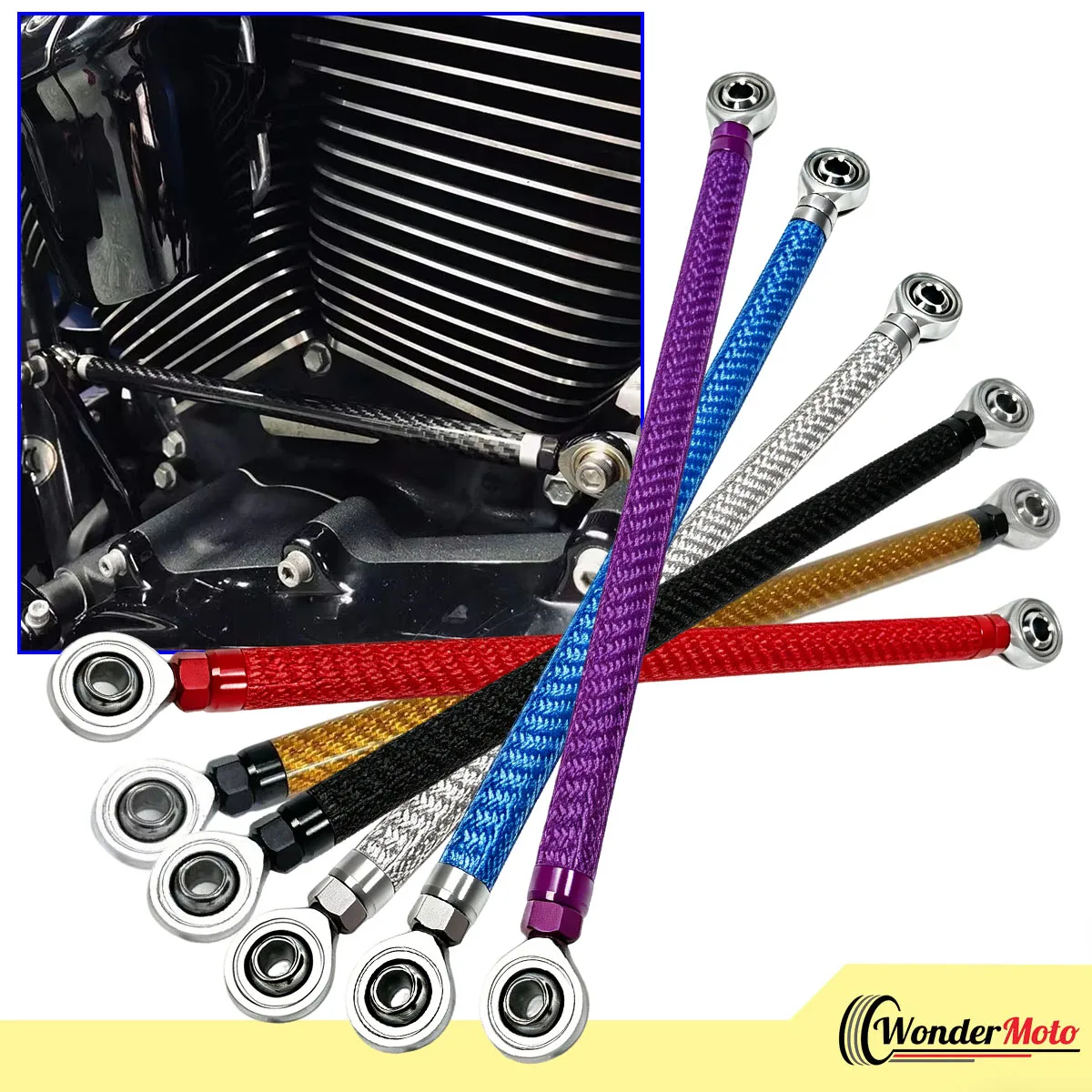 Motorcycle M8 Carbon Fiber Gear Shift Shifter Rod Linkage for Harley Touring Street Electra Glide Fat Boy Road King