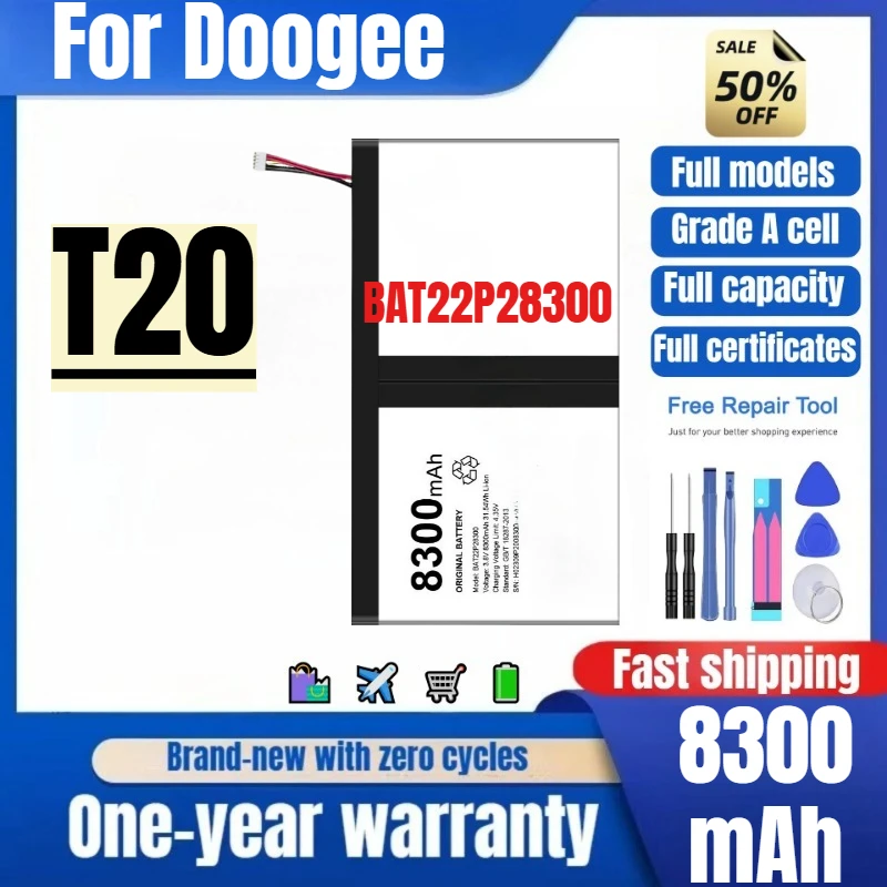 

BAT22P28300 for Doogee T20 Tablet Battery 0 Cycle High Quality High Capacity Battery Replacement Bateria Grade A Cell with Tools