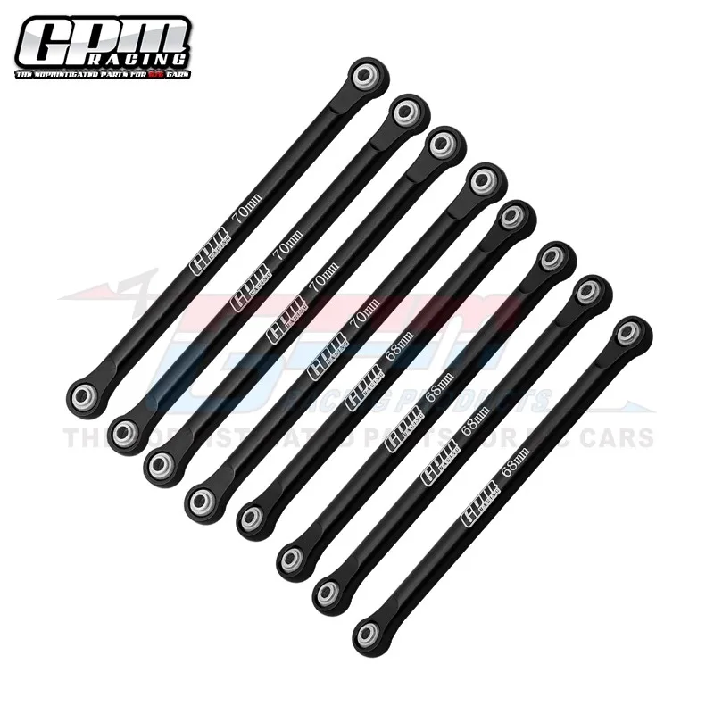 Juego de barra de enlace superior e inferior de aluminio GPM 7075 para LOSI 1/18 Mini LMT 4X4 Megalodon 2S LOS214044 + LOS214045 LMTM1449FR