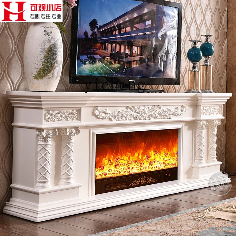 Fireplace Mantel Decorative Electronic Visual Cabinet Wood Heating Simulation Fake Fire Core