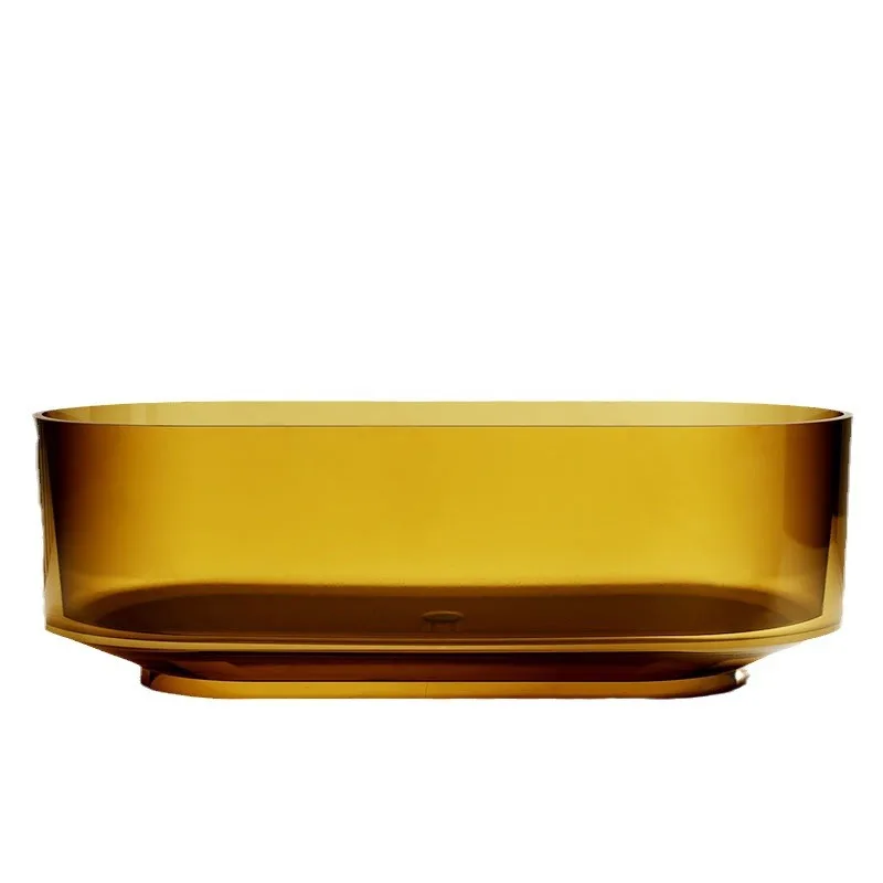 Transparent artificial stone bathtub, colored resin crystal couple bathtub, theme hotel and homestay bathtub
