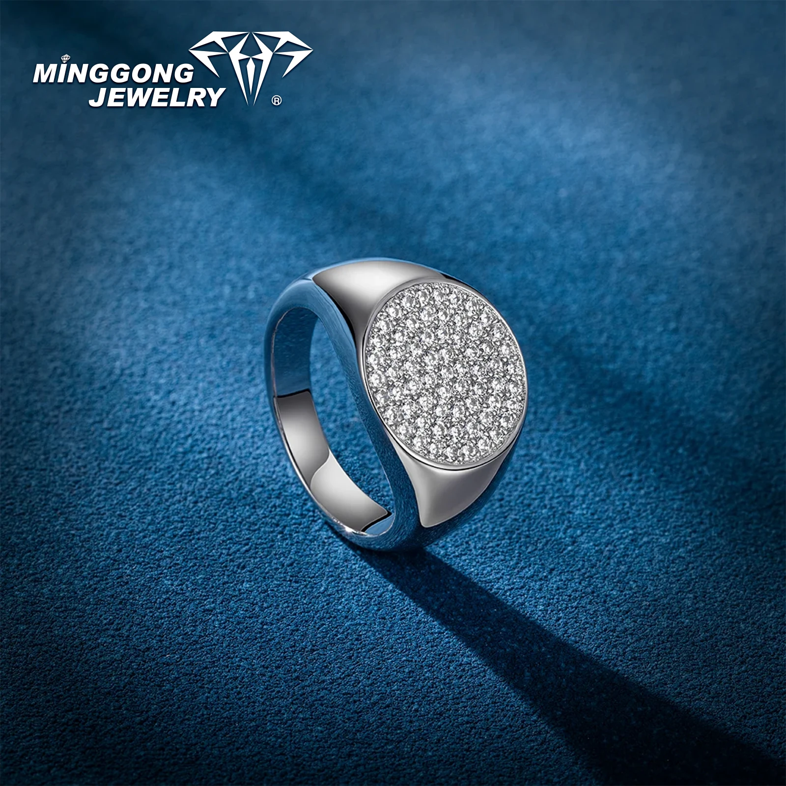 Aanpasbare S925 zilver en massief goud 10K/14K VVS Moissanite handtekening ringen nieuw ontwerp hiphopstijl voor mannen en vrouwen