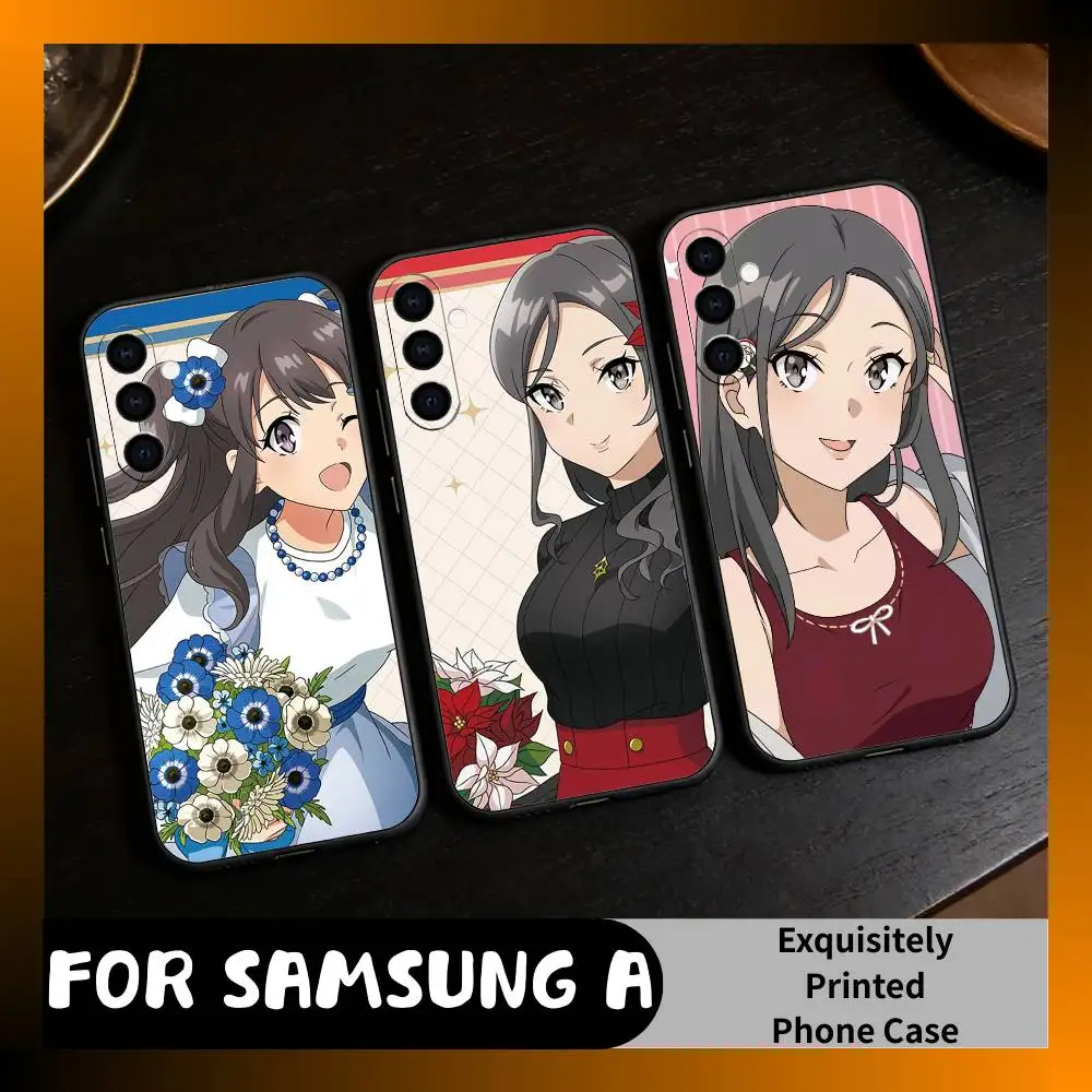 Anime Aobuta Six HeroinesMerch Phone Case For Samsung Galaxy A73,A72,A71,A70,A52,A51 Others Soft Black Cover