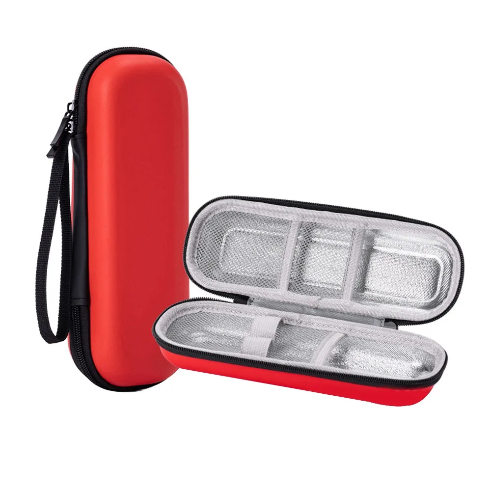 حقيبة تبريد أنسولين متينة من البولي يوريثان مقاومة للماء معزولة حراريًا للجيب وحقيبة أقلام لمرضى السكر