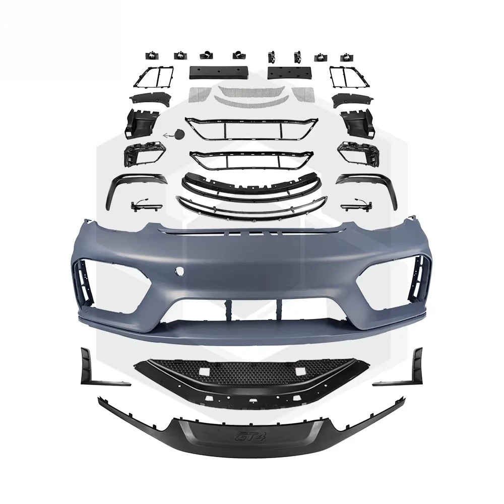 GT4-Style PP Front Bumper Lip Kit for ‘Porsche 981 Cayman Boxster Front Scoop Spoiler Chin Diffuser Lip Splitter Body Kits