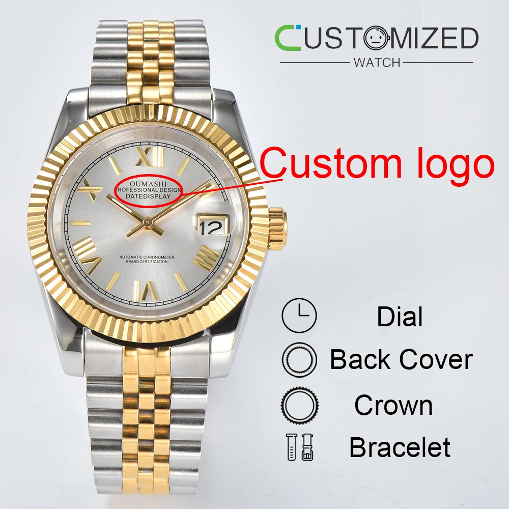 Men watch Customizable LOGO watch NH35 watch suitable for 39mm/36mm case NH35 movement mechanical wristwatches