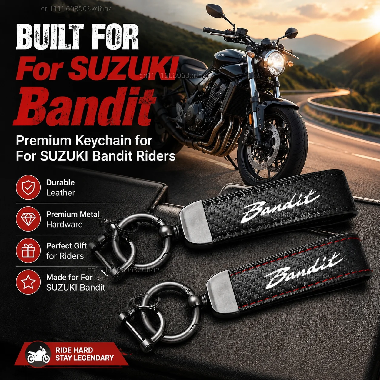 

High-Grade Leather Motorcycle Keychain Holder Keyring Accessories For SUZUKI Bandit 1200 1250 1250S 1250F 250 400 650 GSF650 GSF
