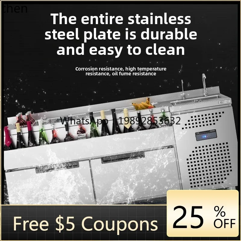 

BB Commercial Workbench Refrigerated Wine Bar Operating Table Wine Tank Cabinet