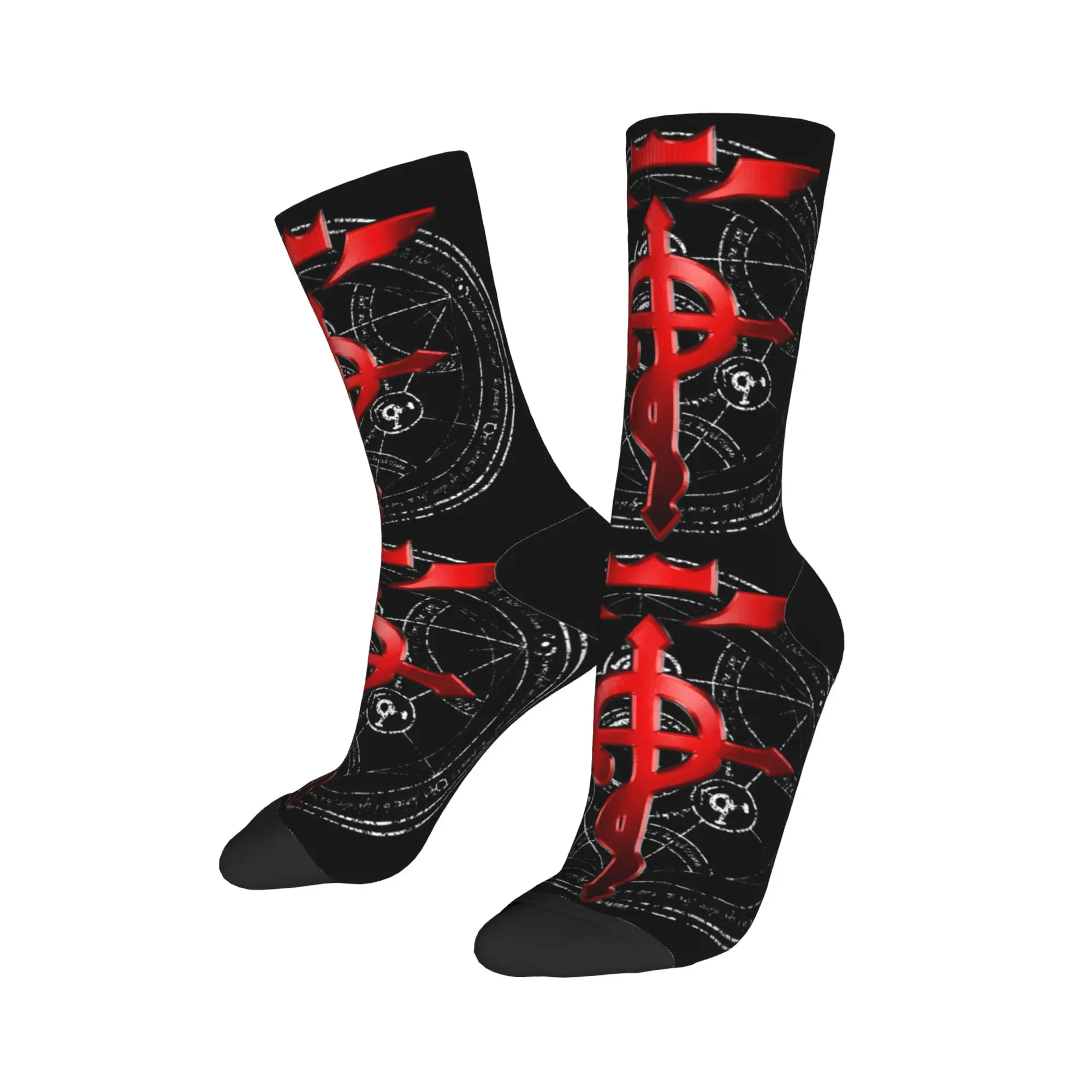 FullMetal Alchemists Socks Transmutation Symbol  Design Stockings Anti-Slip Men's Socks Quality Autumn Funny Climbing Socks