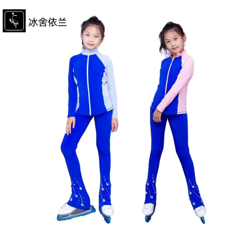 

Figure skating training suit, thin velvet children's suit, top, skating pants, high elasticity