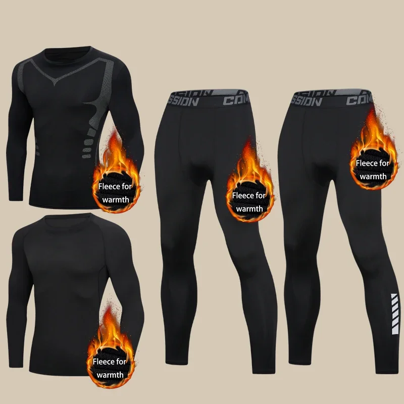 

2025 Best-selling men's underwear thermal set, double warmth for autumn and winter, comfortable for sports wear