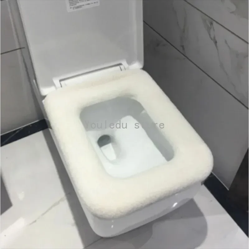 Bathroom Square Toilet Seat Cover Winter Washable Warmer Mat Toilet Cover Cushion Lid Pad Home Decor Toilet Seat image 4