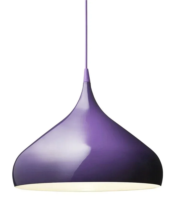 Suspension de comptoir de bar à une tête, personnalité de la mode, aluminium, violet, rouge, lumières blanches, lampe de salle à manger, bougie, L43