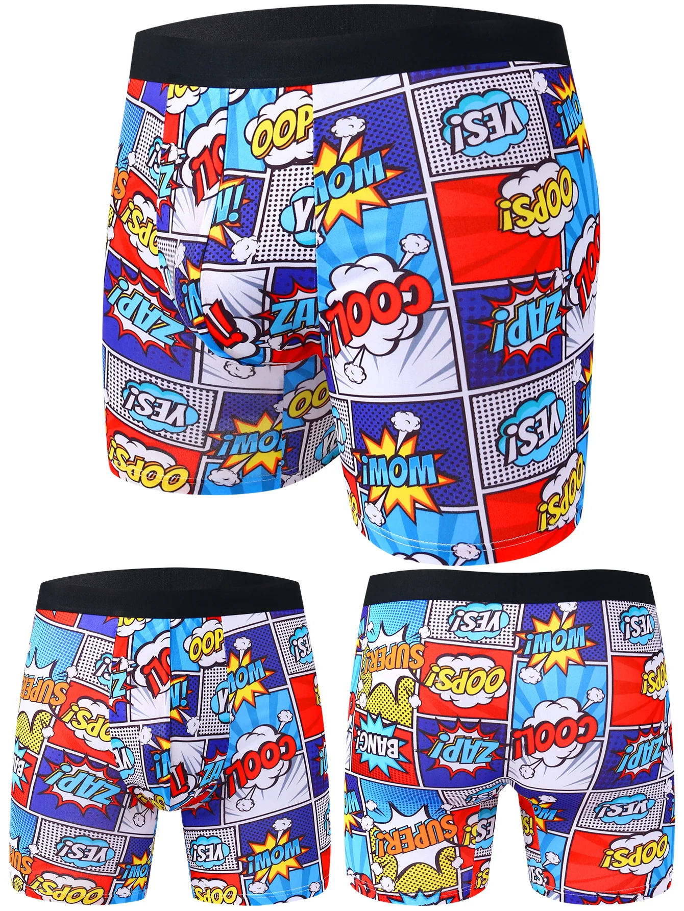 Мужские трусы-боксеры из 4 упаковок, повседневное спортивное мужское нижнее белье, стильные мужские трусы с рисунком граффити и рисунком, удлиненные штаны