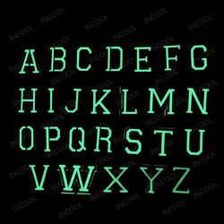 English Capital Alphabet A-Z Arabic Number 0-9 Luminous Glow In Dark Badges Call Sign Chevron Strip Appliqued Patches