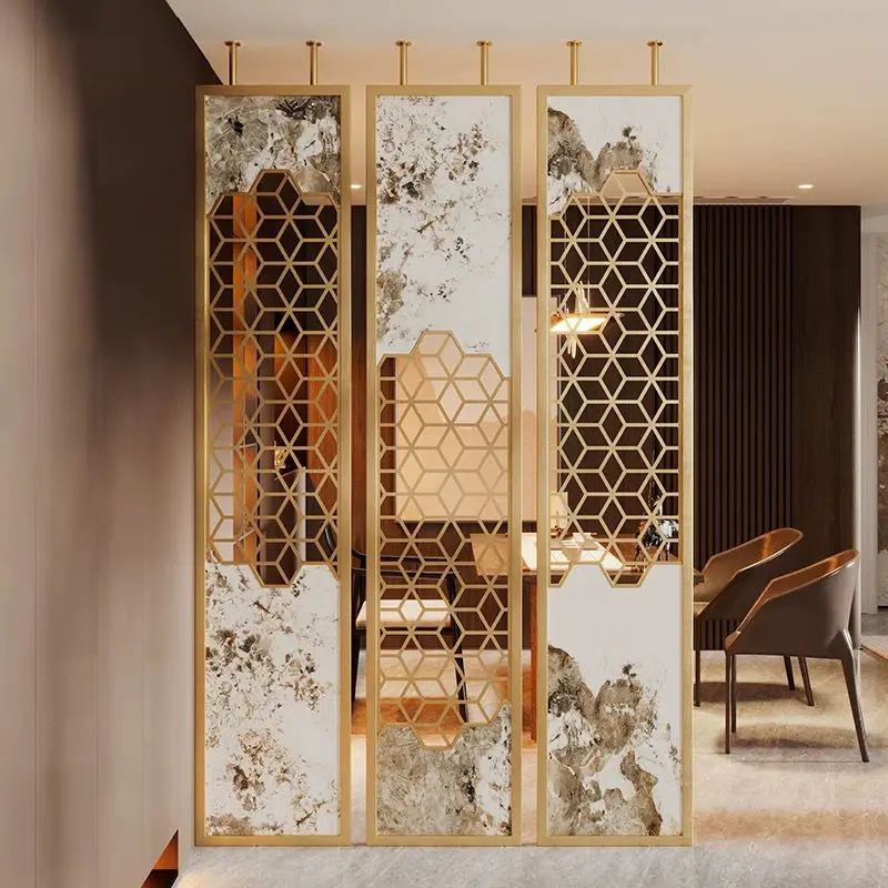 Laser Cut Perforated Metal Screen Door Room Partition Divider Screen Partition Walls for Restaurant and Living Room