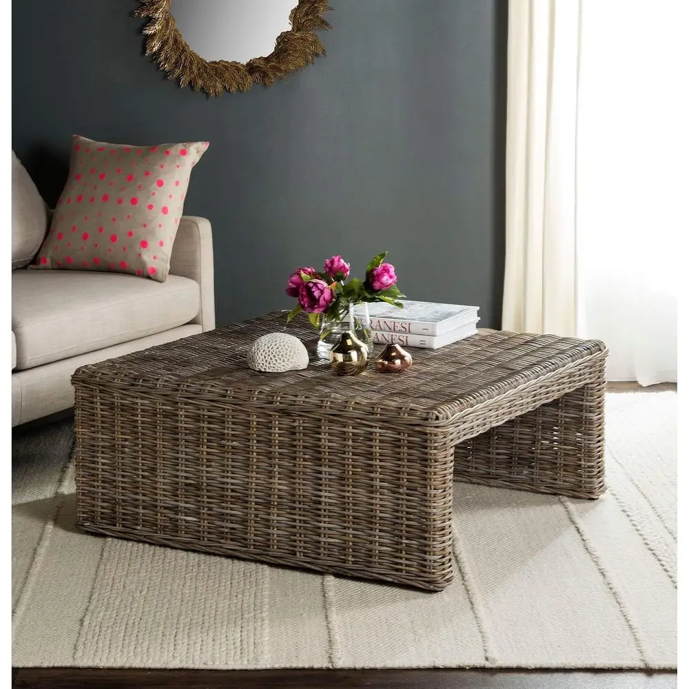Natural Wicker Coffee Table - Home Collection