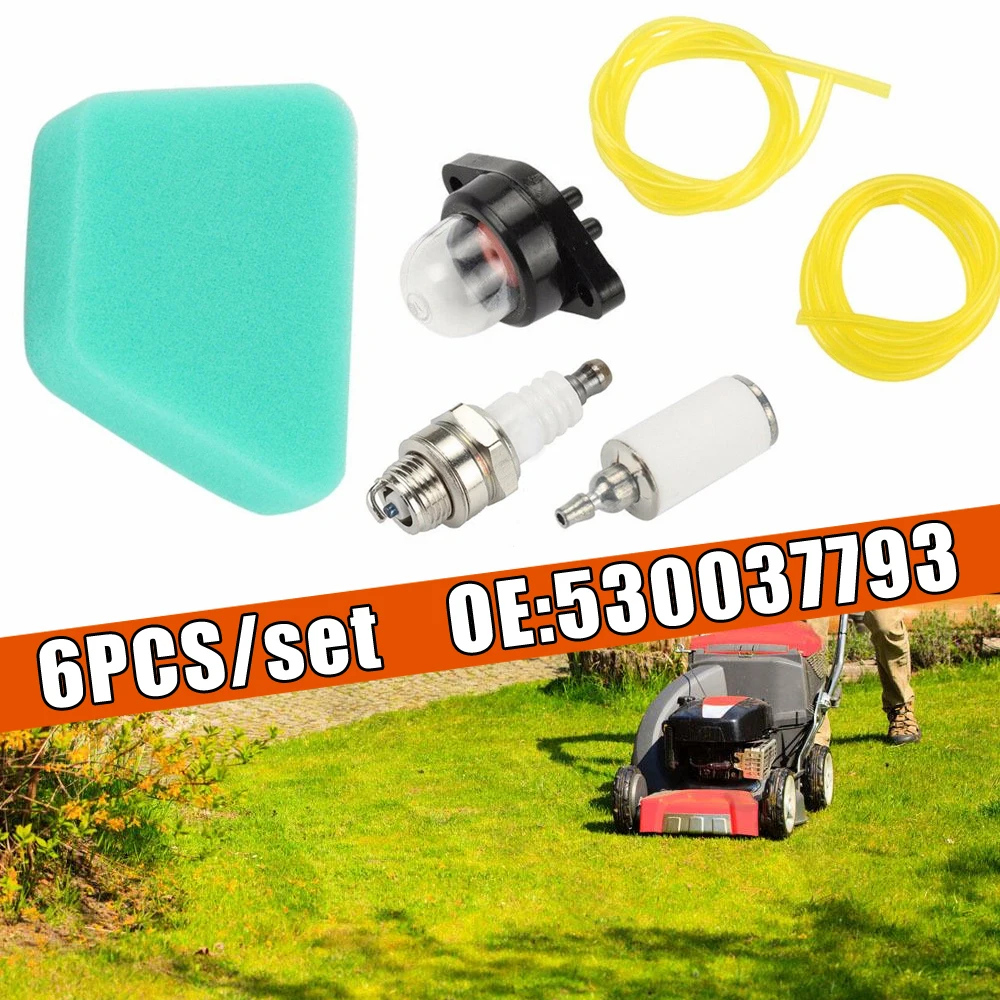 

6Pcs Air Filter Fuel Line Kit Fit Poulan Chainsaw Parts 530037793 Gas Saw Tool zj Lawn Mower Accessories Garden Tools