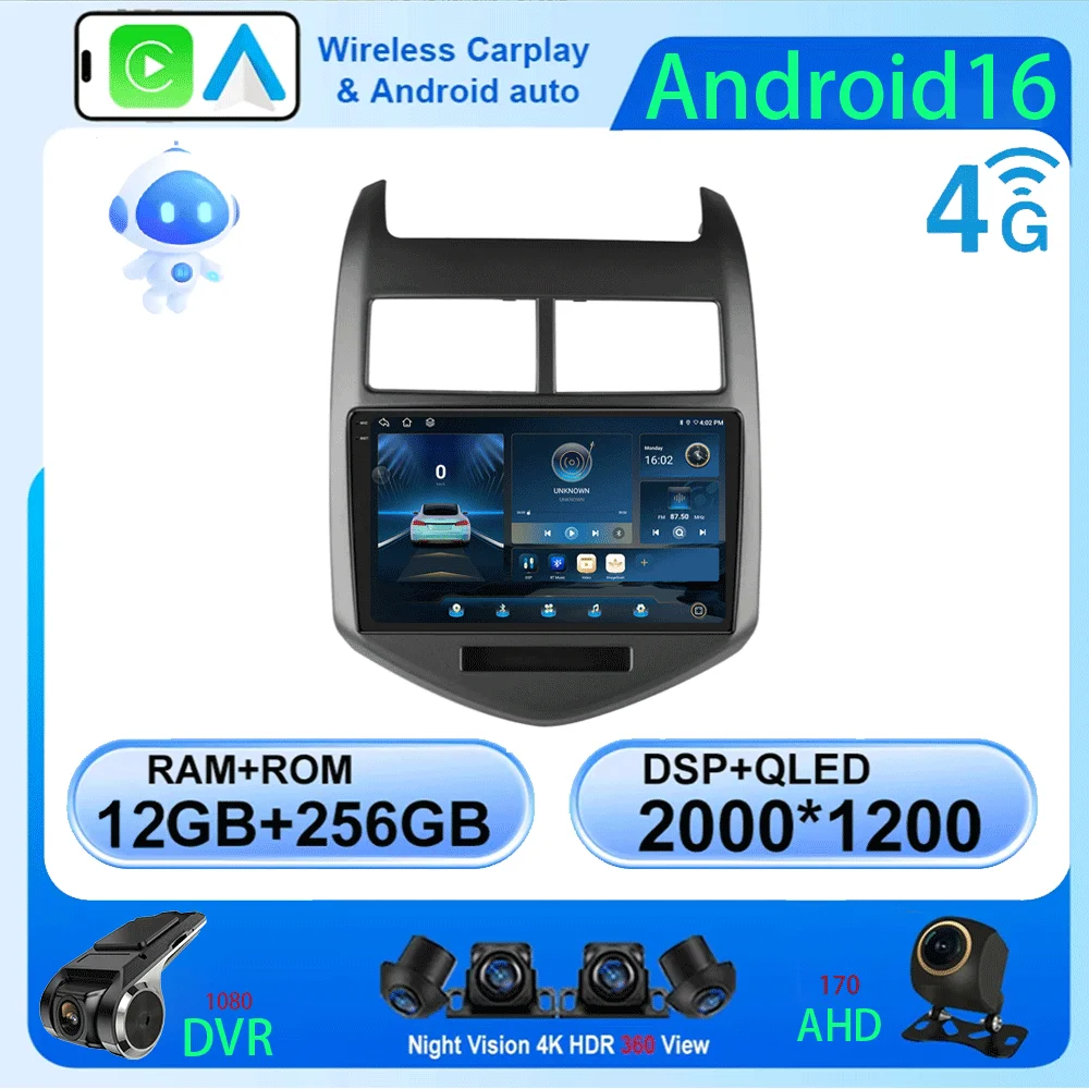 

LJZN Android 16 For Chevrolet Aveo 2 Sonic T300 2011 - 2015 Car Radio Multimedia Navigation GPS 2 din 2din Autoradio CarPlay