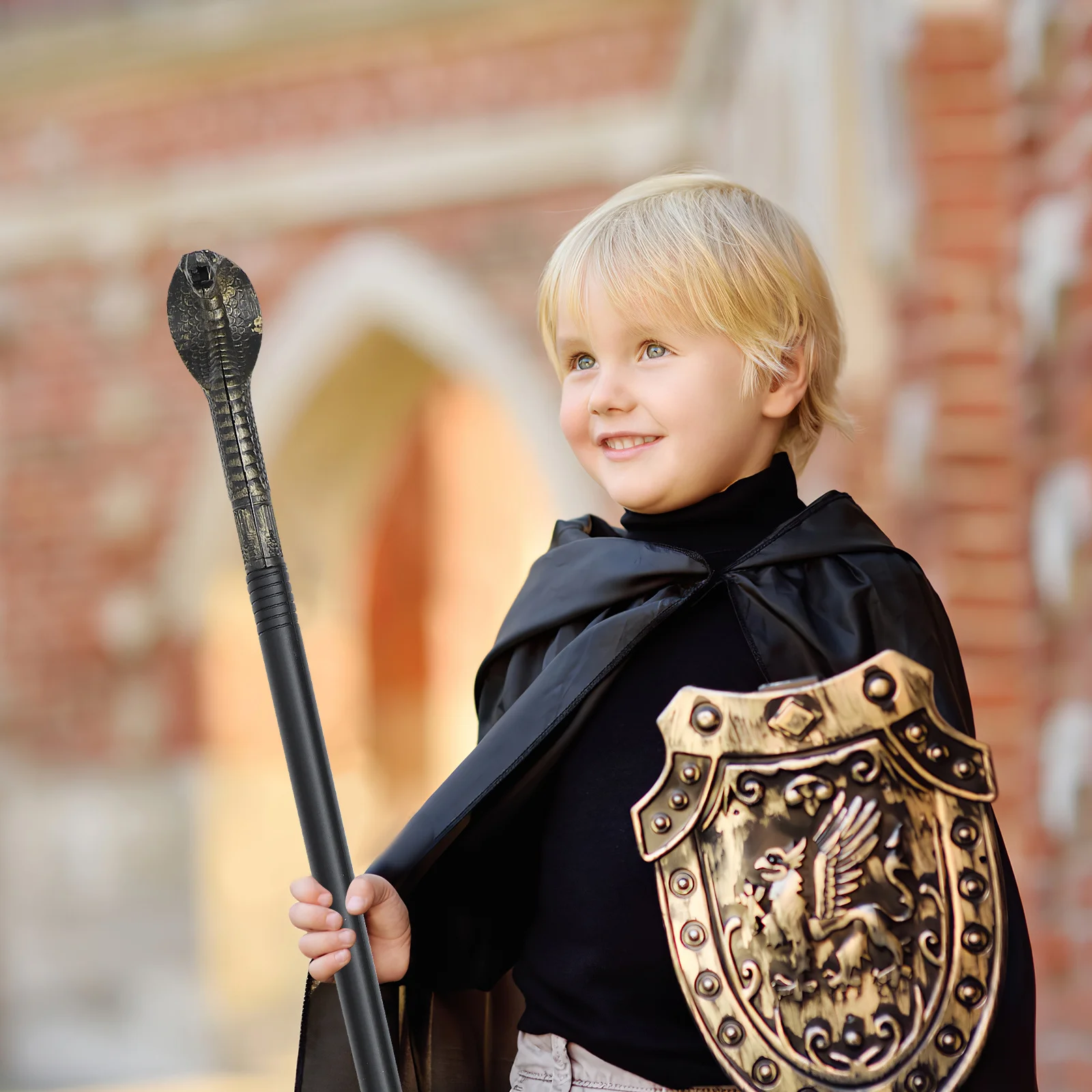 

2Pcs Snakehead Costume Cane Halloween Party Role Three-Section Walking Elegant Dress Scepter Accessory