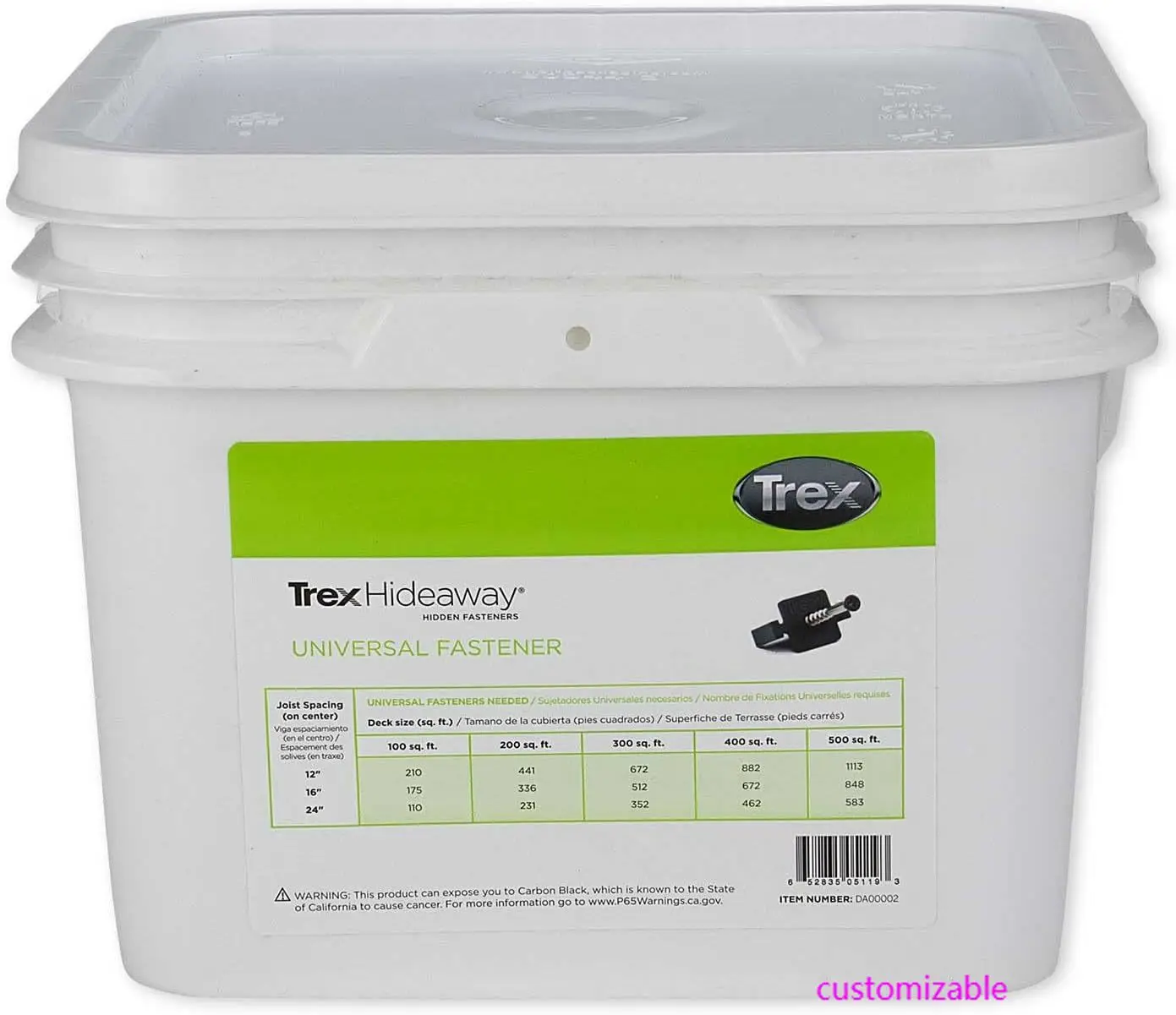 

Универсальный скрытый зажим для крепления палубы Hideaway, ведро SQFT 500°