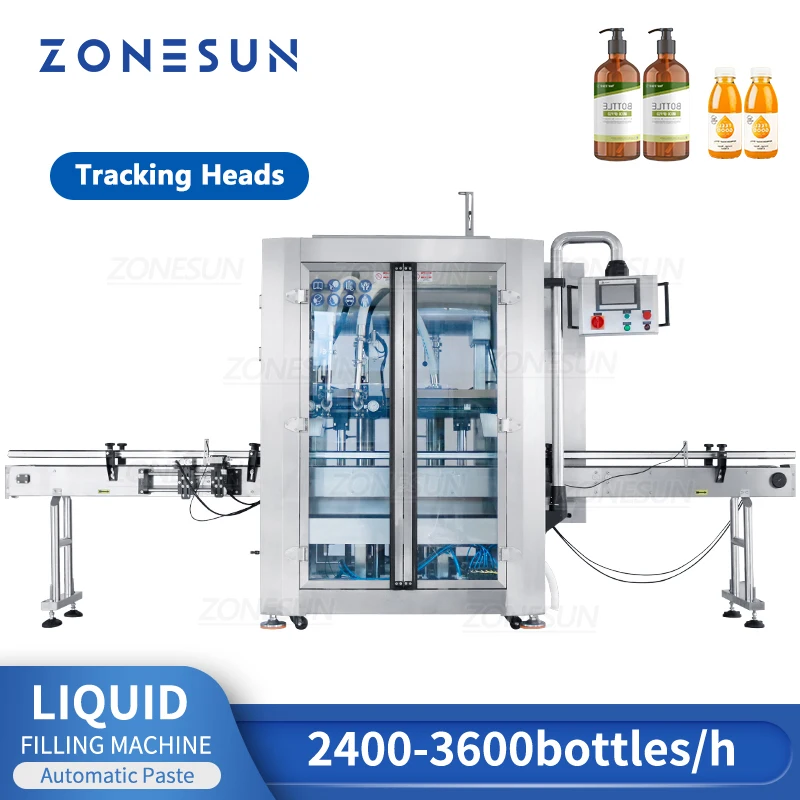 ZONESUN ZS-VTPF2 Riempitrice automatica per barattoli di bottiglie di gel doccia per shampoo liquido con doppia testa