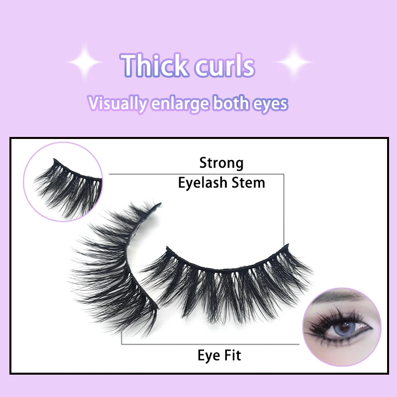 New 10 Pairs Strip Eyelashes Soft Natural Thick False Eyelashes Daily Dating Makeup Extension Handmade Individual Eyelashes