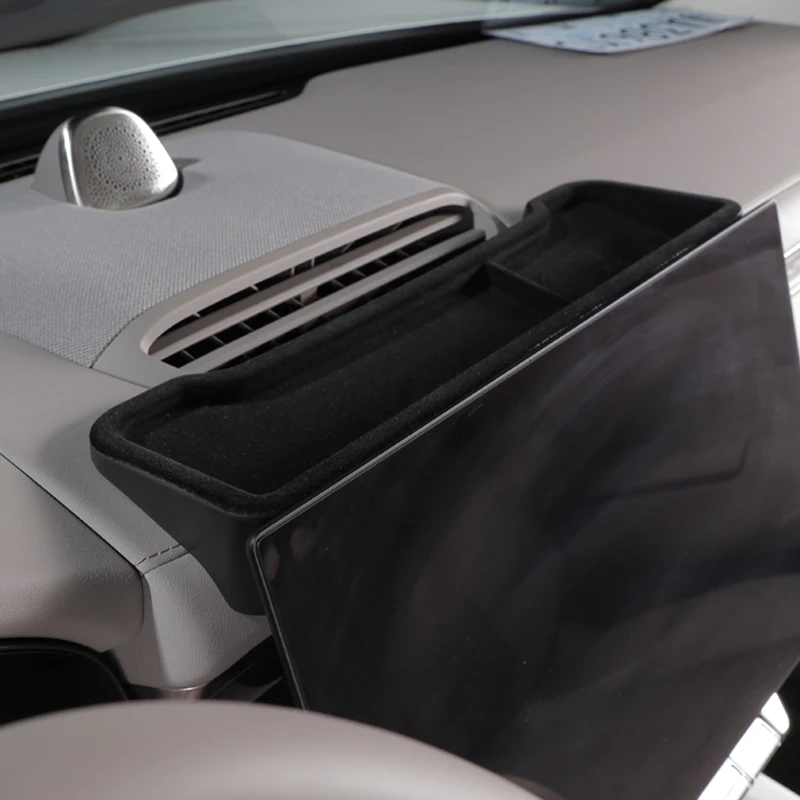 ل ZEEKR 7X 2024 + صندوق تخزين وحدة التحكم المركزية خلف الشاشة لوحة القيادة صندوق الأنسجة المنظم مادة TPE ملحقات السيارة الداخلية