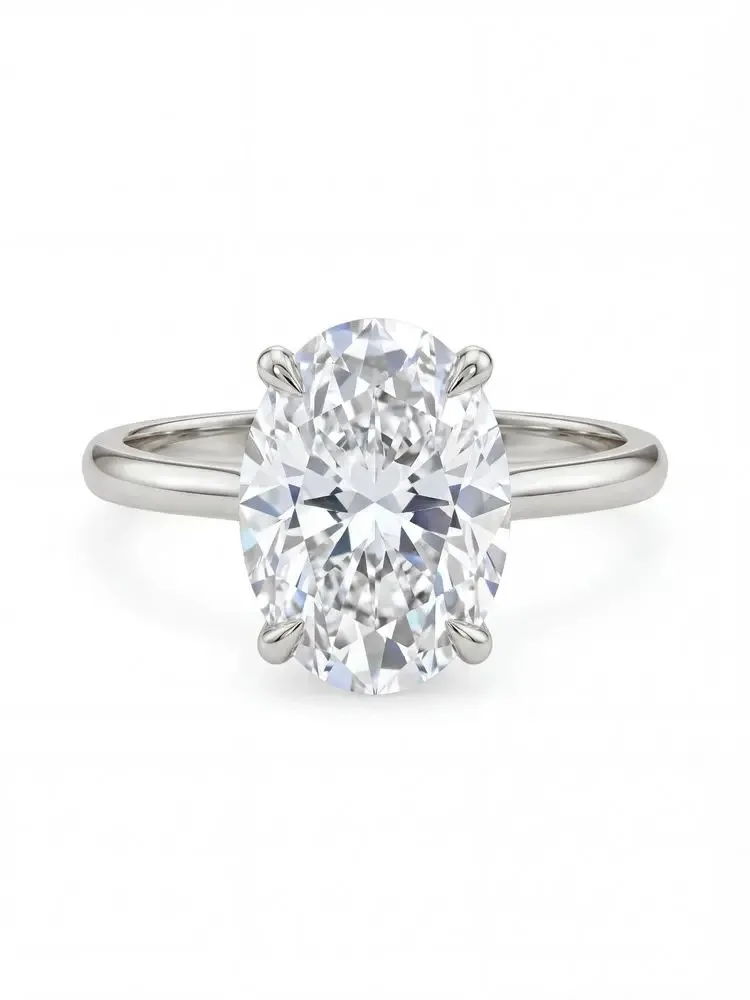 Wunderschöner glänzender 1-8 Karat Zirkon Ovaler Steinring für Damen, 925 Sterling Silber, Verlobungsring, Hochzeit, Luxus, hochwertiger edler Schmuck – Detail 6