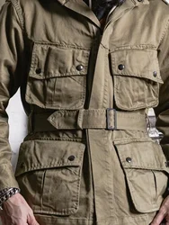 Bronson Airborne Paratrooper M-42 Jump Jacket Vintage Style Safari Coat For Men