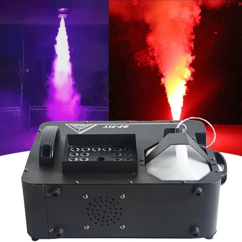 Vertical Spray Stage Smoke Fog Machine Built-in RGB LED Lights DMX Remote Control Haze Maker For Wedding Party Disco Club Dance