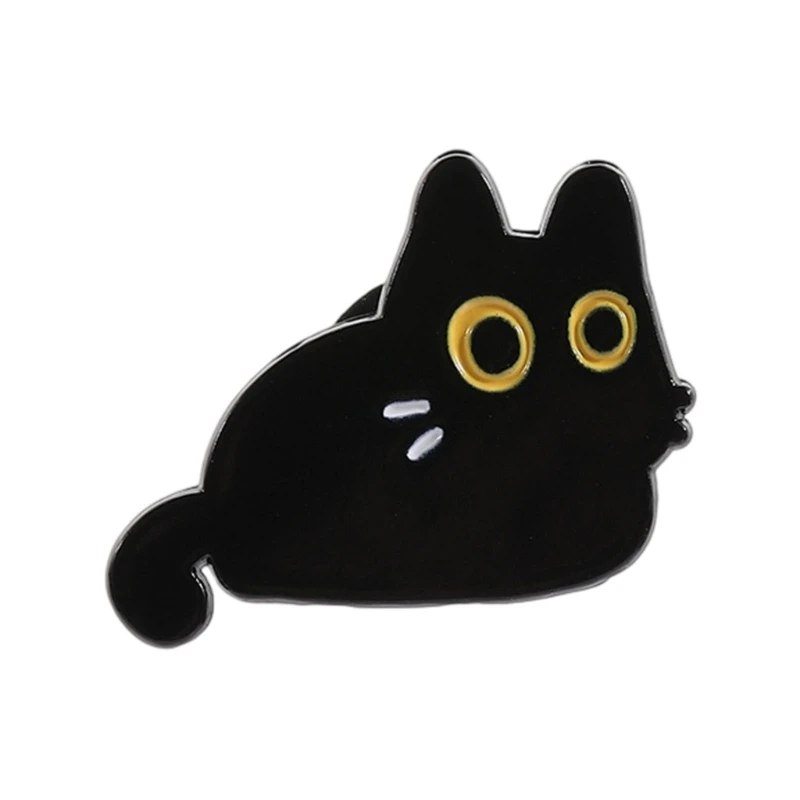 Stylish Black Cats Metal Pin Jewelry Clothes Accessories Gift For Friend Family C7AC