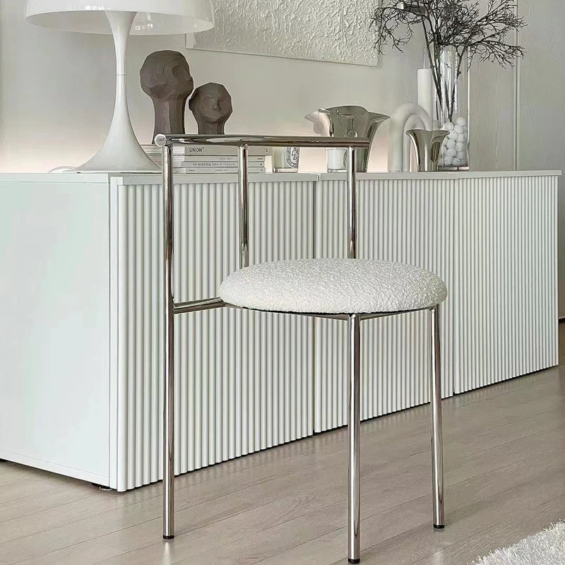 Home Stainless Steel Dining Chair Antique Niche Design  Ins Bedroom Makeup  Fairy  Design Modern