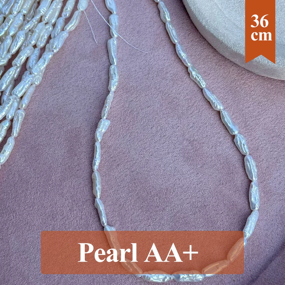 Keshi Natural Freshwater Baroque Pearl Beads Long Strip Pearl Loose Spacer Beaded for Jewelry Necklace Bracelet 4-5mmx5-7mm