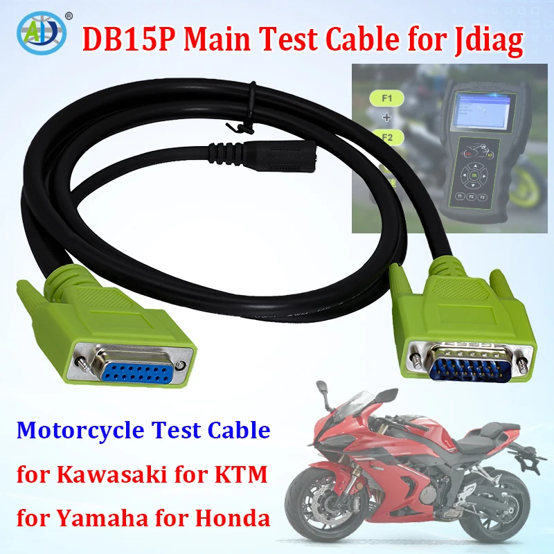 

Кабель-адаптер Jdiag OBD для мотоциклов, совместимый со сканерами M100 и M100Pro, DB15P, основной тестовый кабель для Yamaha, Honda, KTM, Kawasaki, Suzuki