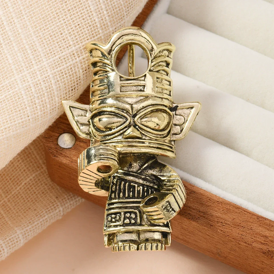 Vintage Figures Face Brooches Creative Medieval Ancient Characters Cameo Faces Shape Designer Minimalist Gold Color Alloy Brooch