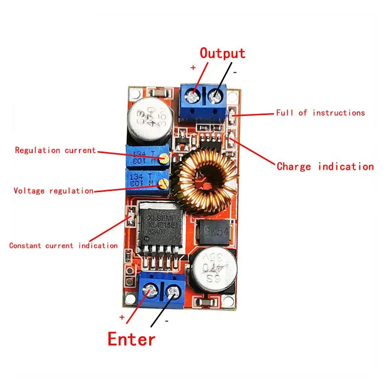 1pcs 5A DC to DC CC CV Lithium Battery Step down Charging Board Led Power Converter Lithium Charger Step Down Module hong