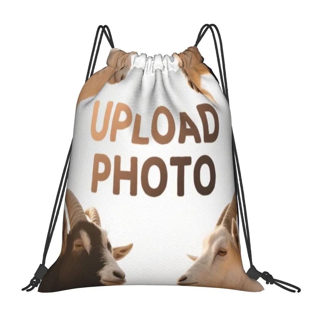 1Pc Personalized Customizable Photo Drawstring Bag -Lightweight Travel Sports Bags Gym Sack Storage Backpack, Holiday Gift
