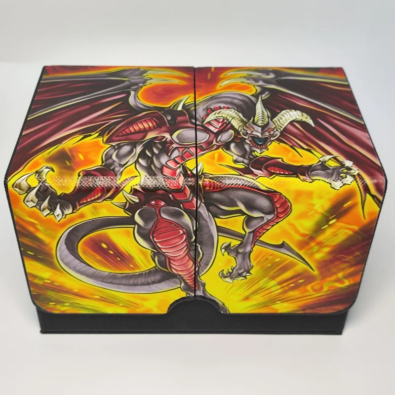 Yu-Gi-Oh Card Case Red Dragon Archfiend Tcg Diy Leather Ultra-Large Capacity Action Toy Figure Anime Game Collection Storage Box