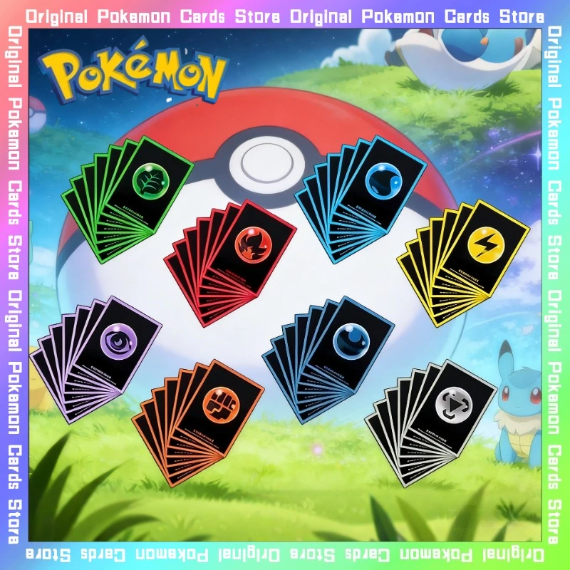 

100%Original Pokemon Basic Energy Series Art Card Sleeve Trading Protection Cover PTCG Simplified Chinese Collectible Cards Toy