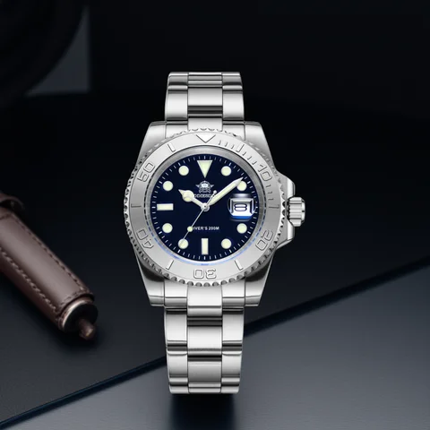 Addiesdive luxuoso relógio analógico de quartzo masculino bgw9 luminoso 20 barra à prova dwaterproof água mergulho aço inoxidável relógios masculinos h3