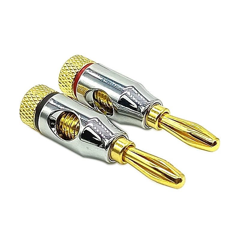 Gold Plated Speaker Banana Plugs Open Screw Type, For Speaker Wire, Home Theater, Wall Plates And More