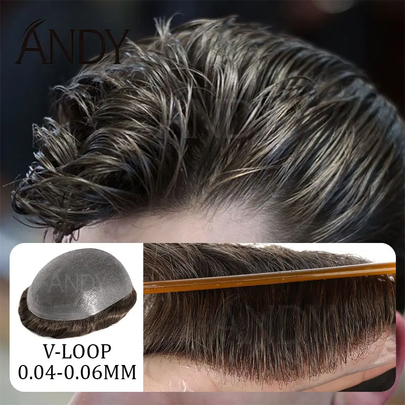 

Thin Skin 0.03mm Natural Hair Men Toupee Human Hair Men Wig Replacement Systems Hair Piece Prosthesis Capillary Hombre Male Wigs