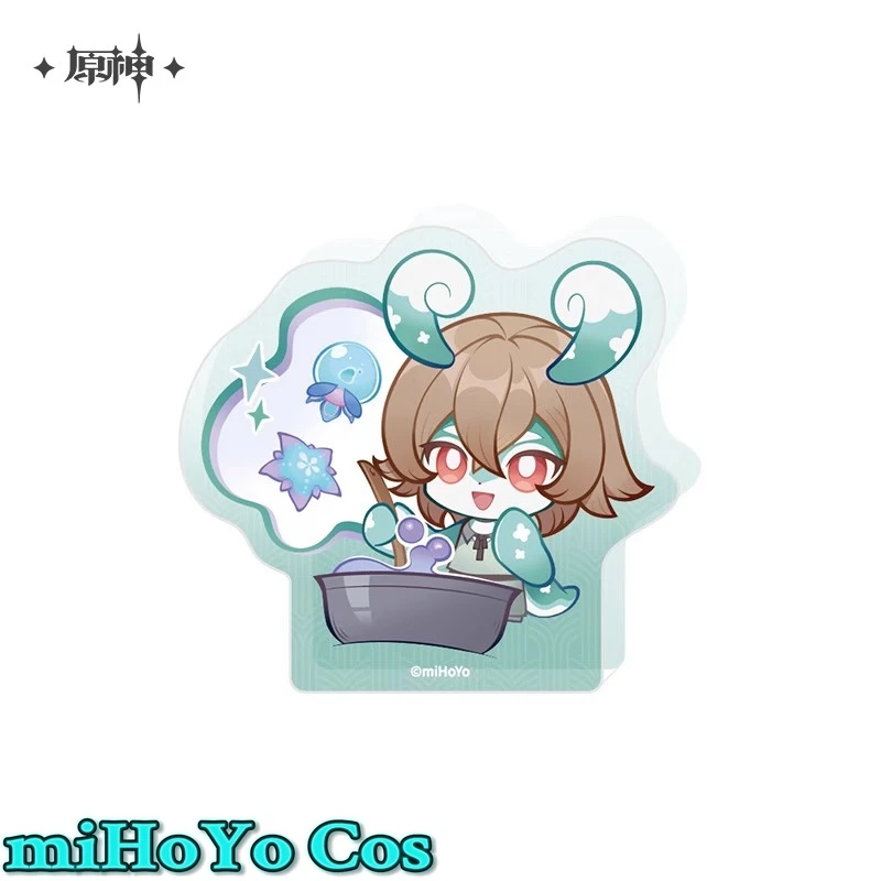 [حقيقي] لعبة miHoYo Genshin Impact Melusine Q. Ver Cosplay أكريليك لتزيين سطح المكتب ملحقات الرسوم المتحركة أنيمي هدية الهالوين